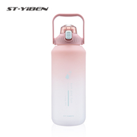 Nouvelle conception, bouteille d'eau de sport en plastique de grande capacité pour l'extérieur, 2000 ml, pour la course à pied et la salle de sport
