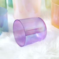 ZHQH Bol chantant en cristal de Quartz violet Pirmide Reiki Bola Amatista Rubi Bols chantants en Quartz naturel Instruments de guérison sonore