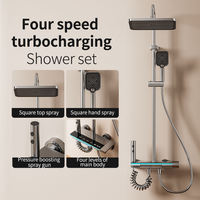Système de douche numérique de luxe en ABS chromé, mitigeur mural pour salle de bain avec commandes à touches piano, modes de massage et jets