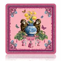 Tapis de Mahjong Floral Chinois Enroulable Antidérapant Housse de Table Décor Chinoiserie Jeu de Mahjong Américain en Velours Cristal