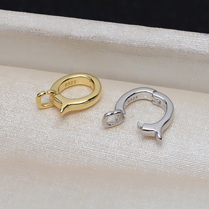 Wenchi S925 Plata Hebilla Colgante de Cuello Abierto Accesorios DIY Bandeja Vacía Semiterminada para Joyería Modelo 14075 - Product Image 1