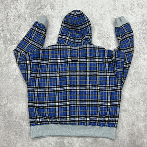 Streetwear Vintage Réversible Plaid Hoodie French Terry Double Couche Heavyweight 420 Gsm Hoodies pour Hommes Zip up Hoodie - Product Image 4