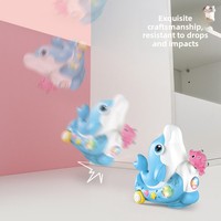 Jouet Électrique Flottant en Plastique en Forme de Dauphin avec Lumières et Musique, Design Cartoon, Omnidirectionnel