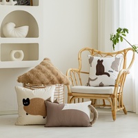 Fabricant professionnel en gros personnalisé léger luxe Polyester tricoté Animal chat broderie coussins taie d'oreiller