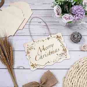 Eco-Friendly DIY Laser-Cut Engraving Pattern Wooden <b>Slices</b> Handwritten Blank Door Plates for Hanging Wall Signs <b>Wood</b> Crafts - Product Image 3
