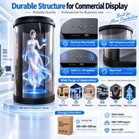 Écran cylindrique holographique 3D de 10,1 pouces avec 16 Go de stockage, lecture USB/SD pour exposition commerciale
