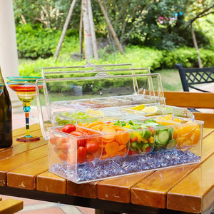 Modern Plastic Rectangle Fruit Compartment Storage <b>Box</b> <b>American</b> Style Party <b>Snack</b> Holder Easy to Clean - Product Image 2