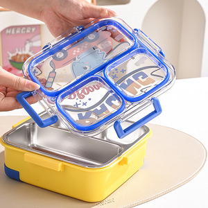 2026 Luxury <b>Lunch</b> <b>Box</b> Set Wholesale Custom Logo Multi Layer Stackable Bento <b>Box</b> for Kids School Food Storage Container Handle - Product Image 4