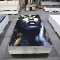 Finition brillante, revêtement UV, alternative au marbre, feuille de marbre PVC 3D imprimée en 3D de 3 mm pour panneau mural, décoration intérieure