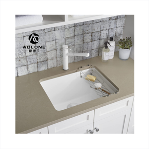 Modern Single Bowl Kitchen Sink White Granite Composite Stone Single Bowl Undermount Bathroom Kitchen Sink Quartz Counter <strong>Wash</strong> - Product Image 1