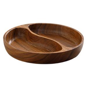 Walnut Wood Fruit Plate Classic Dry Fruit Compartment Storage Box Creative Home <strong>Candy</strong> Snack <strong>Tray</strong> Party Serve <strong>Trays</strong> Wholesale - Product Image 5