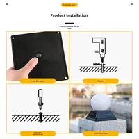 Vente directe d'usine, lampe solaire de jardin LED ronde, détection automatique de la lumière, étanche, lampe solaire de jardin extérieure, panneau solaire LED, lampe de pilier
