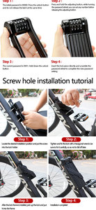 Serrure de vélo antivol <span class=keywords><strong>pliable</strong></span> serrure de vélo mot de passe <span class=keywords><strong>cadenas</strong></span> haute sécurité serrure de Scooter électrique accessoire de vélo - Product Image 5