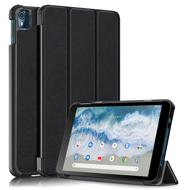 New Magnet Slim Trifold Folio Stand PU Leather Tablet Case Cover for Nokia T10 8" 2022