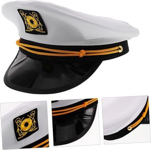 Captain Hats Adjustable White Sailors Navy <strong>Marine</strong> Admiral <strong>Caps</strong> - Product Image 4