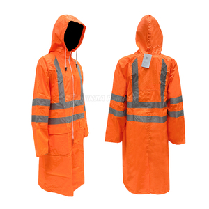 Langer Regenmantel Wasserdichter Reflektierender Regenponcho für Herren PVC Packbare Regenjacke Reflektierender Regenmantel - Product Image 6