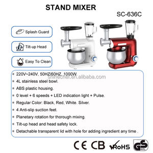 Mélangeur électrique 3-<span class=keywords><strong>en</strong></span>-1 pour farine de cuisine <span class=keywords><strong>Robot</strong></span> de cuisine 4L 1000w Pâte de boulangerie Appareils de cuisine à domicile Mélangeur de nourriture sur pied - Product Image 6