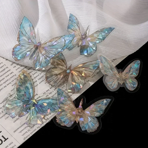 Pegatinas 3D de Mariposas de Cristal, Material PET Ecológico Resistente al Agua, Etiquetas Retro para <span class=keywords><strong>Revistas</strong></span>, Decoración para Fiestas - Product Image 1