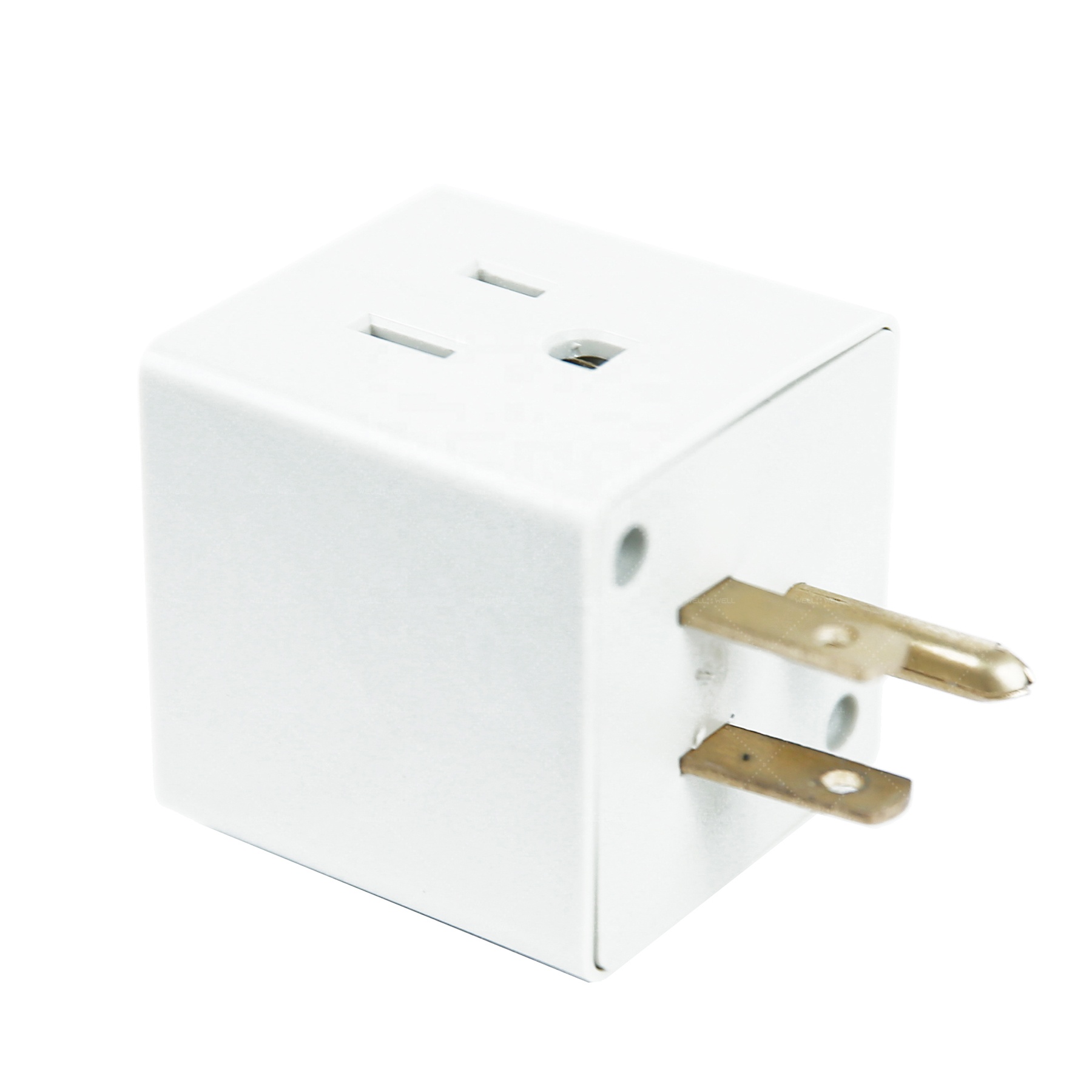 Rallonge de prise de courant multiple, adaptateur de prise à angle droit avec 4 prises latérales CA Adaptateur de prise électrique multiple Extender Splitter Ex