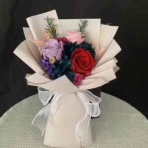 <span class=keywords><strong>Bouquet</strong></span> de roses éternelles pour cadeau d'amie, peut durer 3 à 5 ans, fleur séchée pour la fête des mères et la Saint-Valentin - Product Image 4