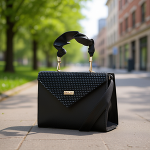 Bolso Bandolera Negro Bora para Mujer de Fana, con Panel Frontal Decorado con Tachuelas, Cierre de Cremallera, Estilo Vintage, para Uso Diario en Todas las Temporadas - Product Image 2