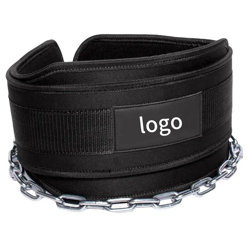 Custom home exercise weight lifting gym dip belt with chain