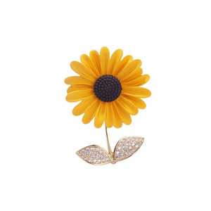Broche de girasol, estilo nicho para <span class=keywords><strong>mujer</strong></span>, lindo accesorio de lujo para traje o suéter - Product Image 5