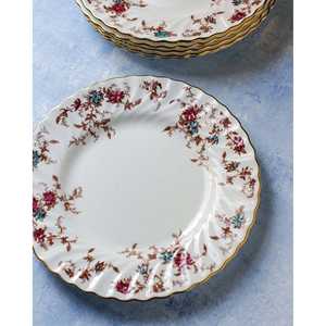 Gabriella P. Ensemble de six assiettes à collation/dessert Minton à fond plat, motif personnalisable, bruns, motifs de fleurs, hôtels, restaurants de sushis - Product Image 2