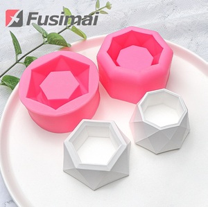 Fusimai Plastic Planter Concrete Silica gel Flowerpot mould Clay Silicone Flower Pot mold