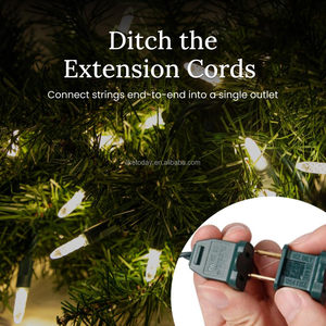 Guirlandes lumineuses de Noël d'extérieur C7 C9 LED – Personnalisation en gros, options 100/50/25, IP66 120V pour sapin de Noël - Product Image 6