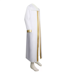 Oferta Especial: Túnica de Coro de Iglesia Transpirable de Poliéster con Ribete Dorado para Ceremonias Religiosas Cristianas - Product Image 3