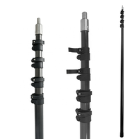 Perche télescopique en fibre de carbone haute résistance, professionnelle, pour le nettoyage des panneaux solaires et des fenêtres, légère
