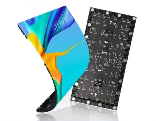 High Quality Full Color P2.5 Indoor Soft Curved Flexible LED Display Module 1920Hz/3840Hz Refresh Rate 800-1200 Brightness for