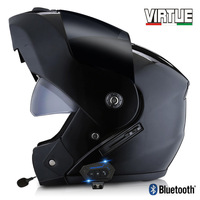 Casque de moto électrique en ABS pour homme et femme, casque intégral quatre saisons à double visière