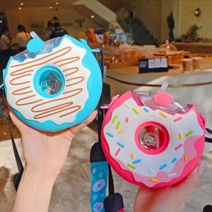 Factory Creative Cute Donut Water Cup Children's <b>Drinking</b> Water <b>Bottle</b> Neck Hanging Small Capacity Water <b>Bottle</b> - Product Image 2