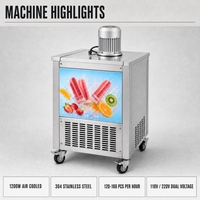 HNRB IJslollymachine Hoge Productiviteit 1200W 10 Minuten Vriescyclus 120-160 Stuks per Uur 30-Vaks Mal 110V 220V