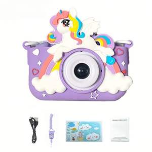 Appareil photo numérique HD pour enfants, style dessin animé, avec grand angle de 180° et écran de 2,0 pouces, en ABS, vente en gros - Product Image 2