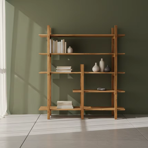 Étagère en bois massif, fabriquée en bois naturel, au design minimaliste, structure robuste et solution de rangement élégante pour tout espace. - Product Image 5