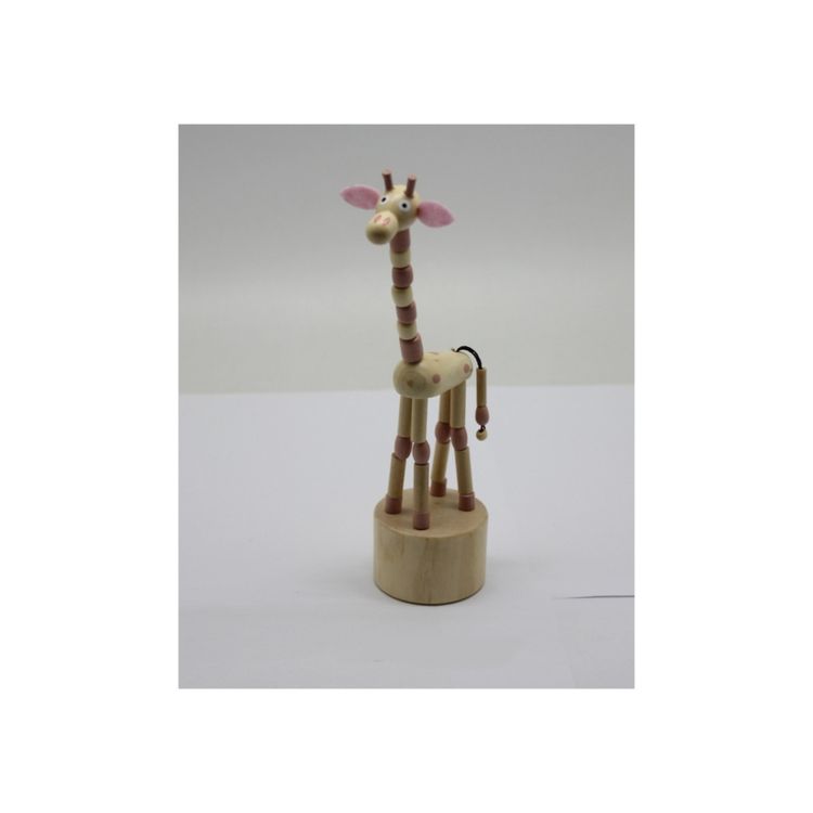 Оптовая продажа, розовые жирафы, животные, детские выдвижные деревянные игрушки-пуговицы