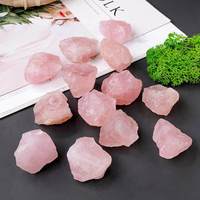 Pierre brute de quartz rose naturel, diffuseur d'aromathérapie, cristal rose, ornement pour aquarium et pot de fleurs, en copeaux, vente en gros