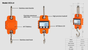 Mô hình mới chi phí hiệu quả <span class=keywords><strong>OCS</strong></span> L4 kỹ thuật số 300kg 500kg điện tử treo cần cẩu móc quy mô - Product Image 2