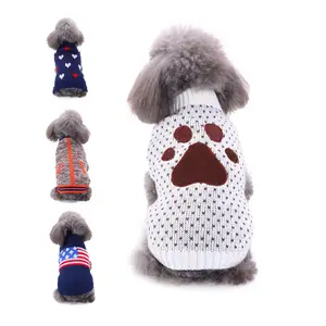 Factory Supply Benutzer definierte Haustier pullover Design Strickmuster Rosa Herz Winterkleid ung für Hunde Katzen warm