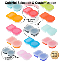 Boîte alimentaire compartimentée en silicone multicolore, récipient à sauce, boîte à collation portable scellée, facile à nettoyer