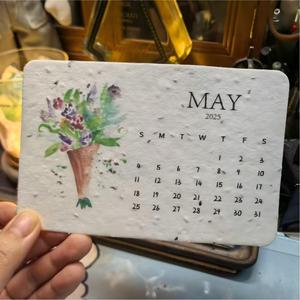 Cartes de calendrier en papier semence personnalisées, cadeaux promotionnels d'entreprise biodégradables, <span class=keywords><strong>fournitures</strong></span> de bureau écologiques - Product Image 1
