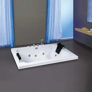 BALISI large big size 2 person hotel wholesale 1.85 M wall in acrylic bathroom spa bath tub walk in bathtub for seniors