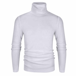 Maglietta personalizzata a collo alto da uomo in tinta unita top nero bianco abbigliamento a maniche lunghe maglietta Polo vendita calda personalizzata - Product Image 1