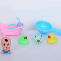 Baignoire pour bébé avec douche, ensemble de bain avec poupée cochon et canard, jouets de bain pour enfants, maison de jeu aquatique pour bébé