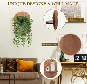 Porta piante appese appendiabiti per interni esterni appendiabiti decorativi fioriera scaffali <span class=keywords><strong>in</strong></span> <span class=keywords><strong>legno</strong></span> per piante - Product Image 5