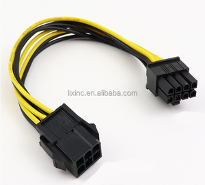 หัวแปลงจ่ายไฟด่วน PCI ตัวผู้6ขาตัวเมียเป็น<span class=keywords><strong>8</strong></span>ขาสำหรับ6Pin <span class=keywords><strong>การ์ด</strong></span>แสดงผลวิดีโอซีพียูกับ8Pin <span class=keywords><strong>สาย</strong></span>ไฟ PCIe - Product Image 2