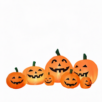 Citrouille gonflable d'Halloween de 1,8 m avec lumières LED, en fibre de polyester imperméable, pour décoration de fête intérieure/extérieure, jardin/pelouse